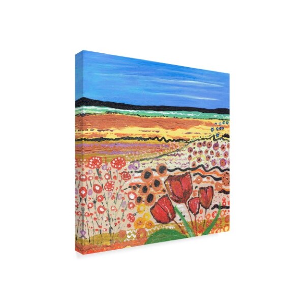 Caroline Duncan Art 'Tulips In A Field 2' Canvas Art,14x14